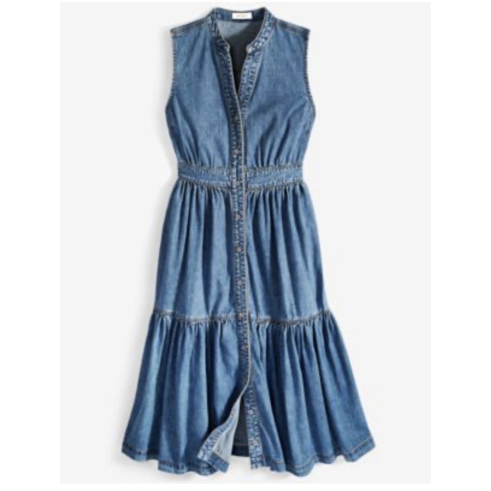 On 34th Women's Sleeveless Blue Denim  Dress Size L